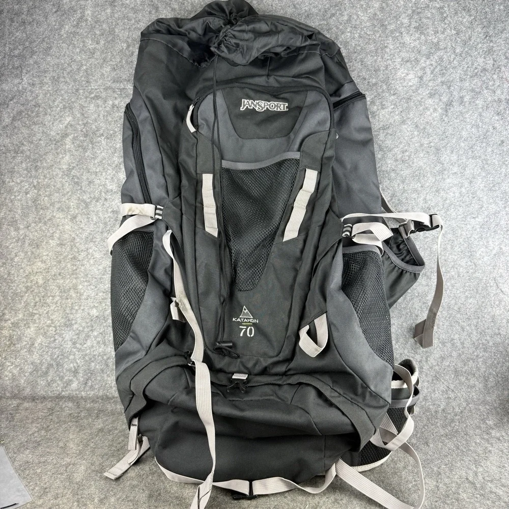 Jansport Katahdin 70 Liter Large Hiking backpack Black & Gray